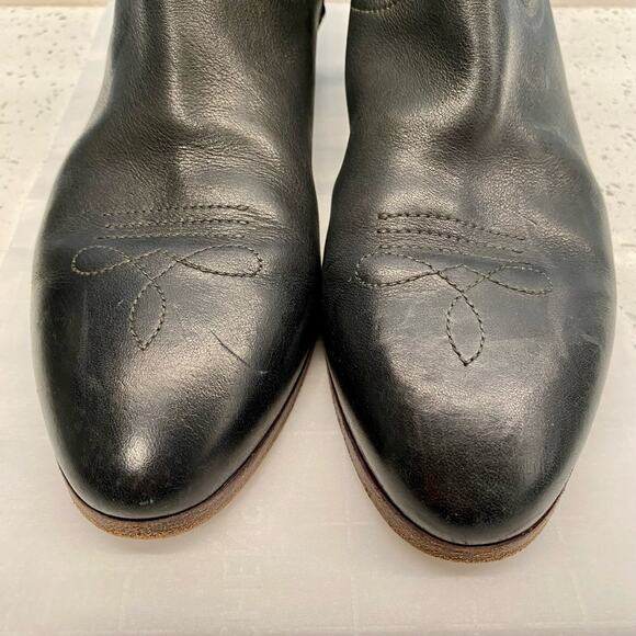 Golden Goose Deluxe Viand Leather Ankle Boots Black 37 Exposed Zip Closure - Picture 2 of 9